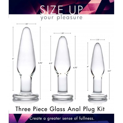 Dosha 3 Piece Glass Anal Plug Kit