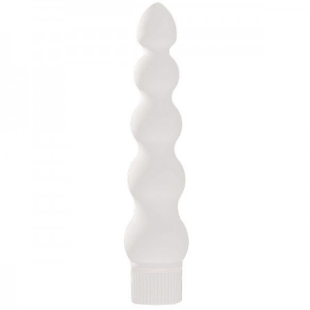 White Nights 7 Inch Ribbed Anal Vibrator
