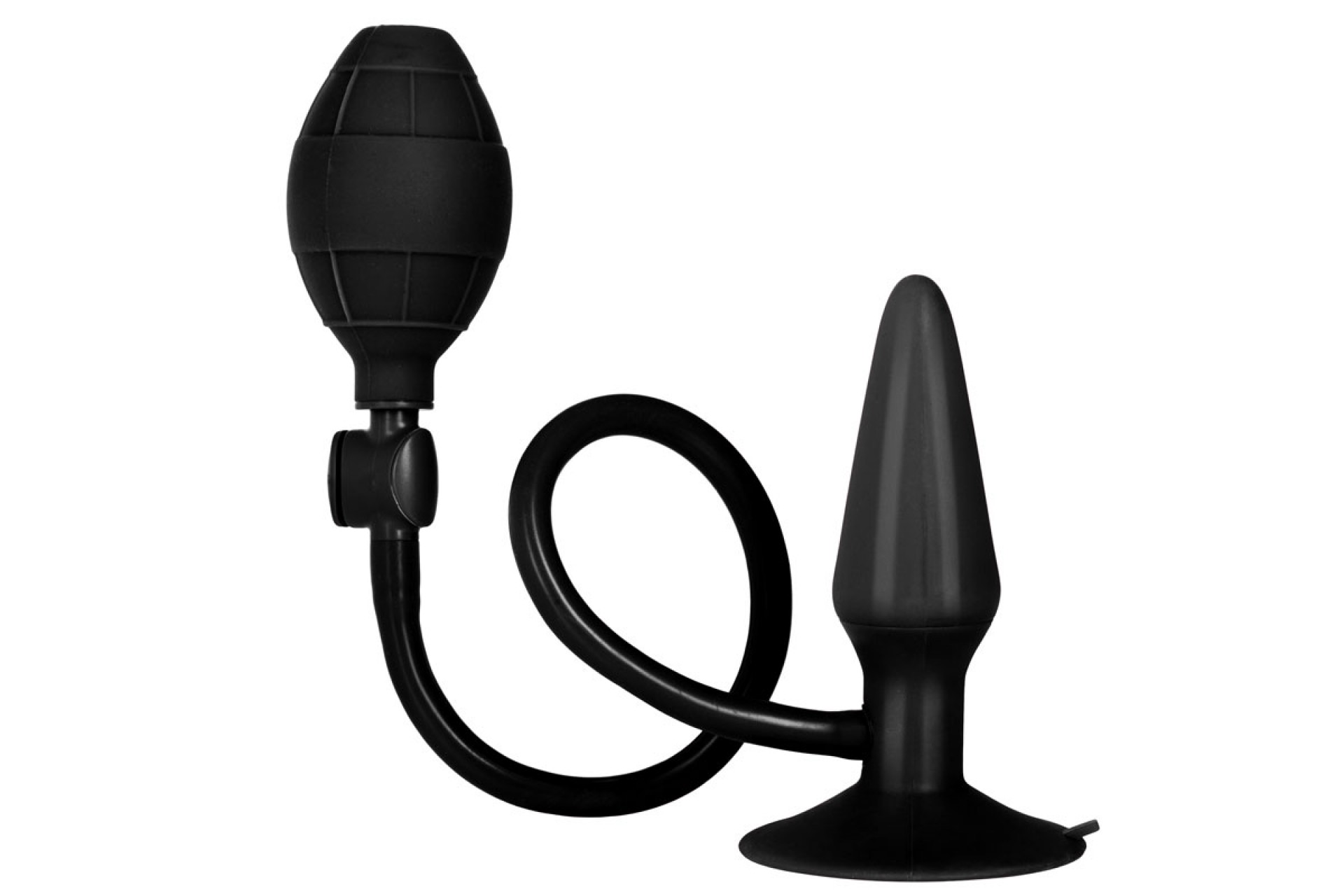 Black Booty Call Pumper Silicone Inflatable Small Anal Plug